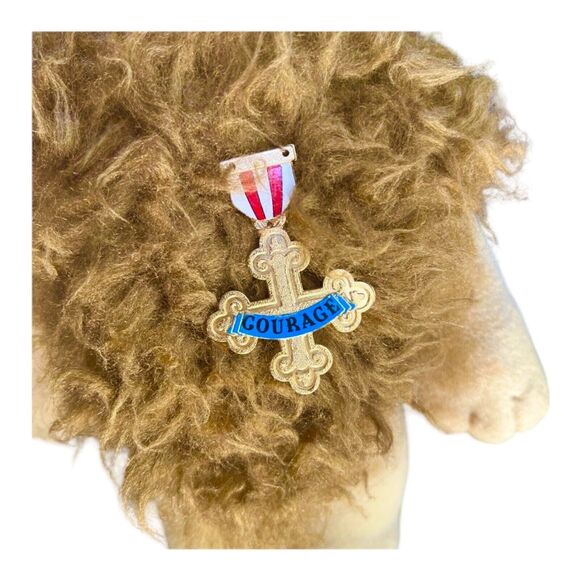 Vintage Wizard of Oz Figure Cowardly Lion Stuffed Animal 14" Stand Movie Plush - Picture 5 of 10